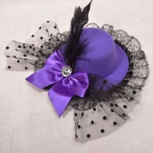 Purple Burlesque Mini Top Hat