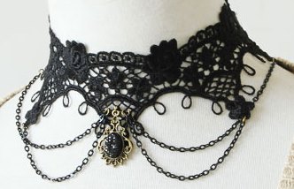 Black Lace Necklace Choker