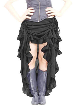 Black Steampunk Burlesque Skirt