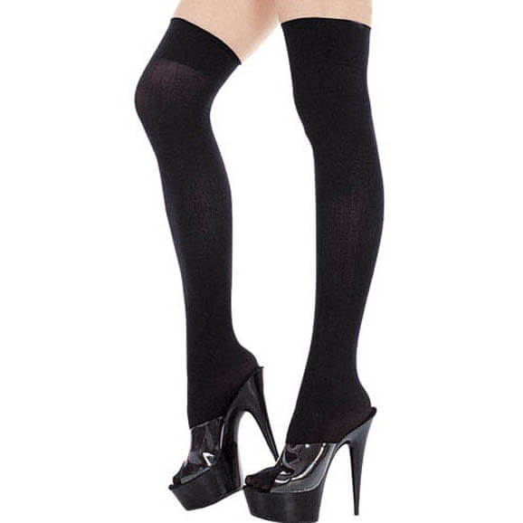 Long Black Thigh High Costume Socks