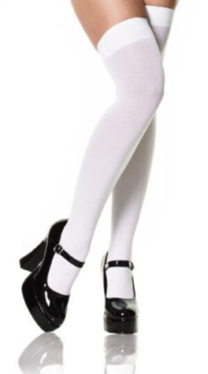Long White Thigh High Costume Socks