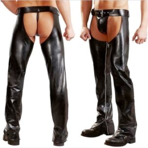 Mens Faux Leather Costume Chaps