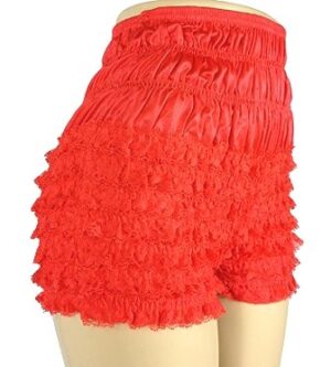 Red Rockabilly Retro Ruffle Lace Pettipants Bloomers P13R (2)