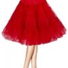 Red Crinoline Retro Rockabilly Swing Layered Petticoat - Petite, Regular & Plus Size