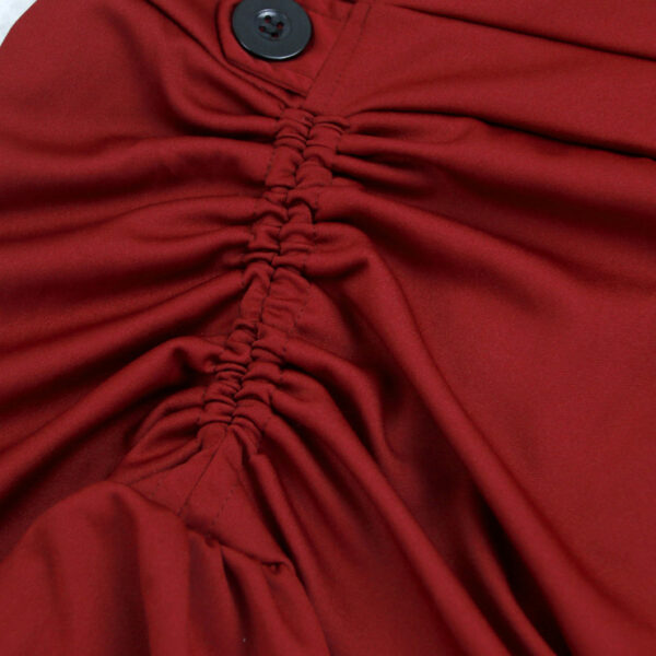 Burgundy Red Victorian Burlesque Steampunk High Low Skirt