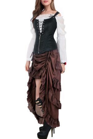 Brown Victorian Steampunk Burlesque Skirt