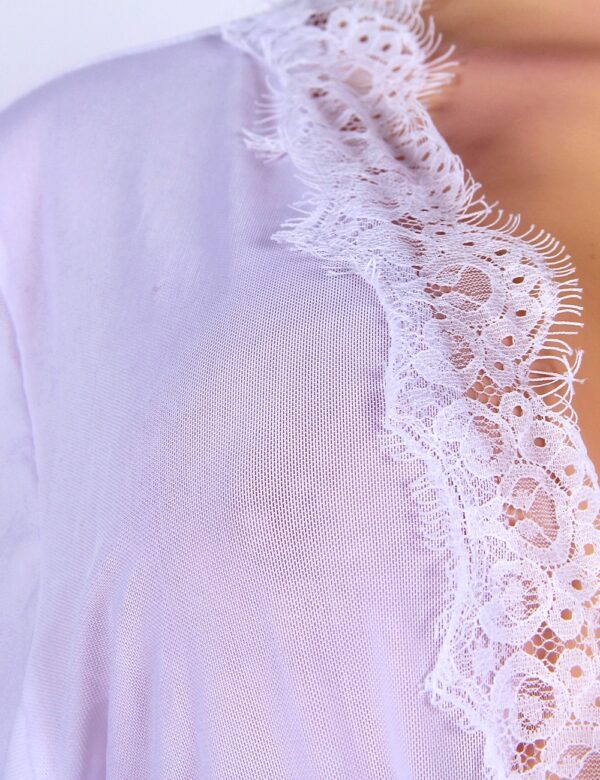 white lace robe