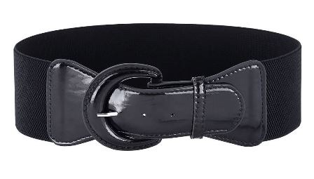 Black PU Elastic Stretch Cinch Belt for Corset Retro Rockabilly