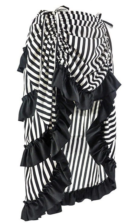 Black White Steampunk Burlesque Skirt