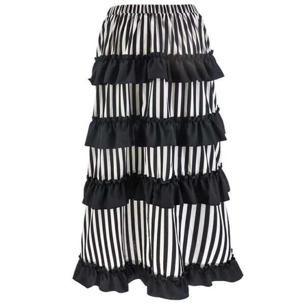 Black White Multi Layered Burlesque Skirt