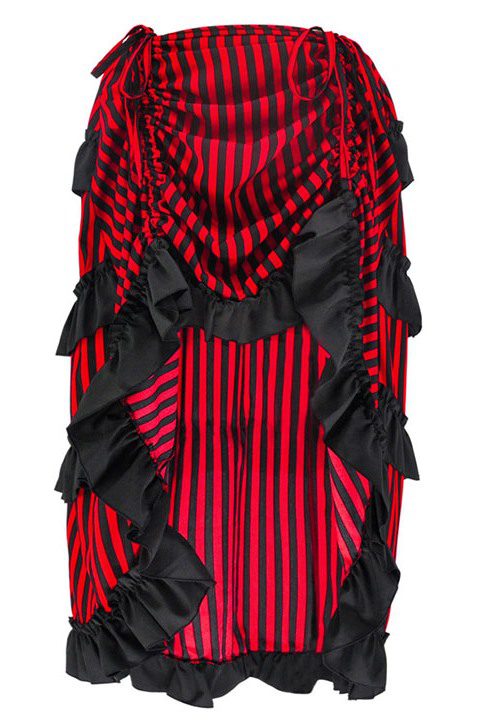 Red Black Burlesque Steampunk Skirt