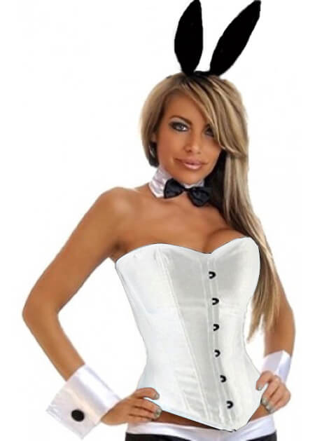 White playboy bunny corset costume