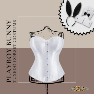 white playboy bunny corset costume