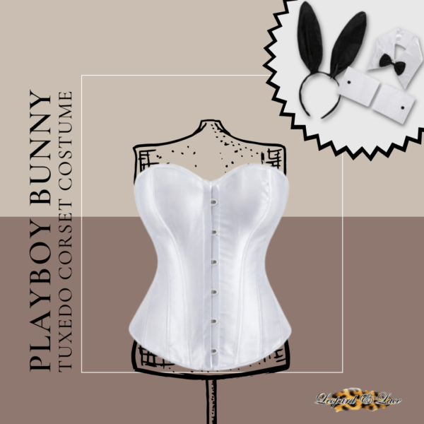 white playboy bunny corset costume