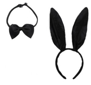 Playboy Bunny Headband and Bow Tie Costume Accessories