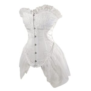 white bridal lace corset