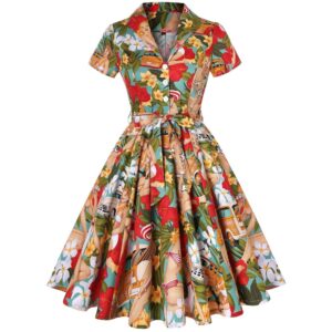 Aloha Tiki Retro 1950’S Style A Line Dress