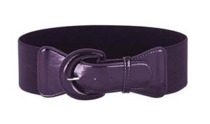 Purple PU Elastic Stretch Cinch Belt For Corset Retro Rockabilly