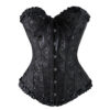 Black Brocade Jacquard Burlesque Corset Top Regular & Plus Size