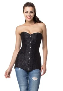 black long line corset