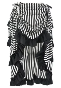 steampunk black and white stripes skirt