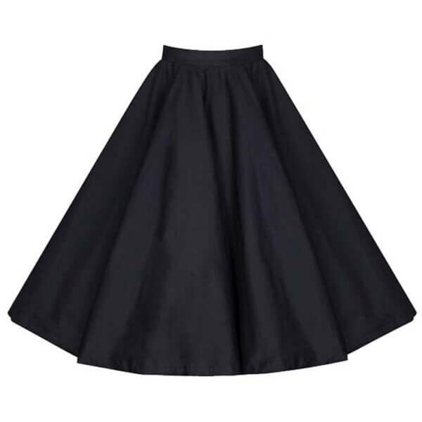 Black Cotton Retro Skirt